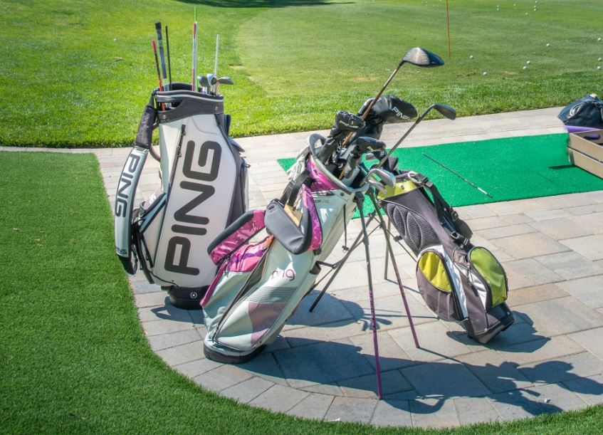 Golf Bags On The Patio